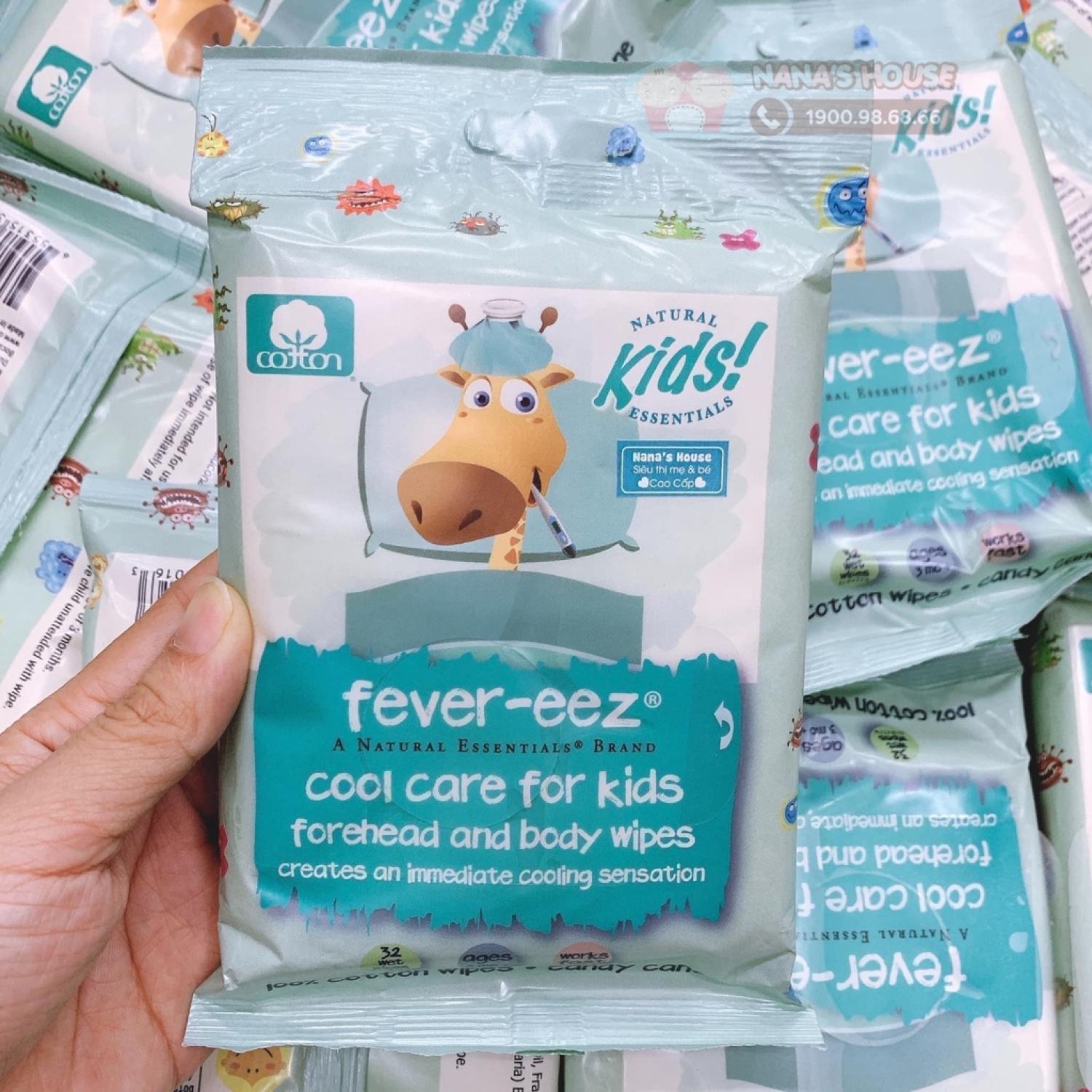 Giấy lau hạ sốt fever-eez 32 tơ` dành cho bé