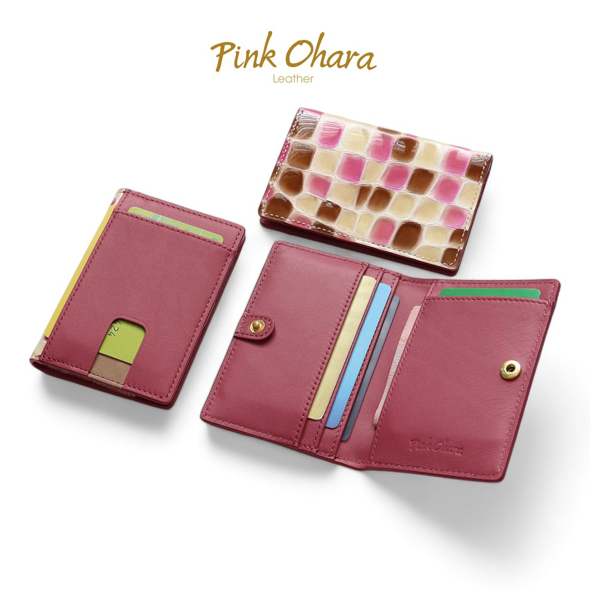 Ví đựng thẻ card Mundo - da bò tráng men kính màu