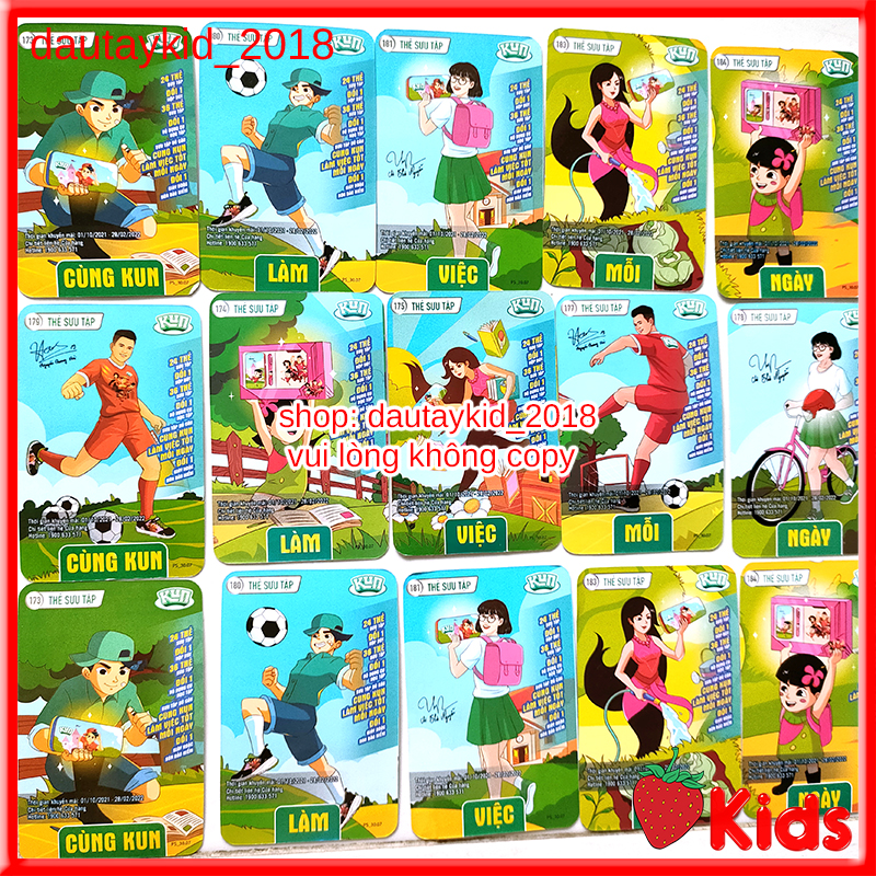 Thẻ kun đổi hộp bút kun hoặc bộ dụng cụ học tập kun hàng khuyến mãi sữa kun