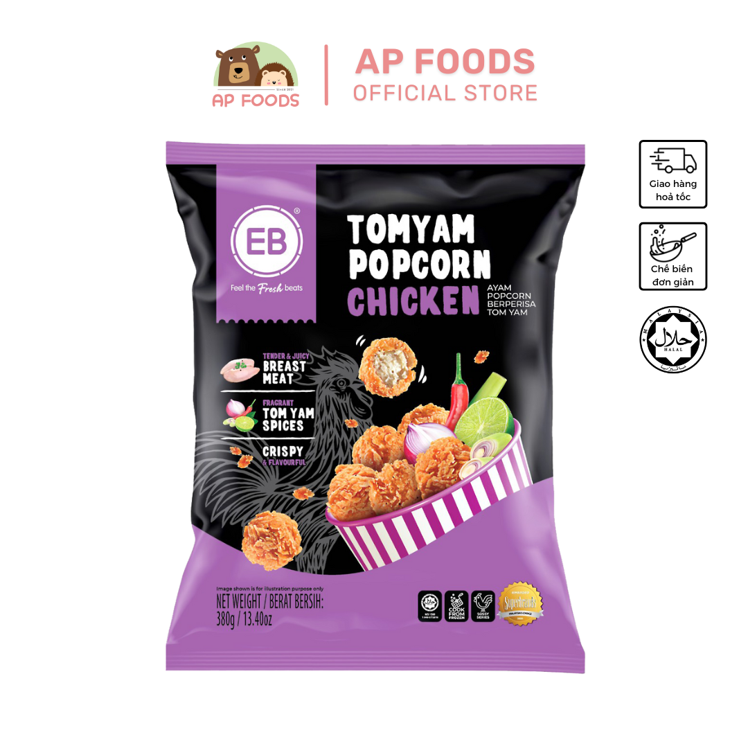 Gà popcorn vị tomyam eb 380g malaysia - tomyam popcorn chicken eb 380g - nhập khẩu malaysia