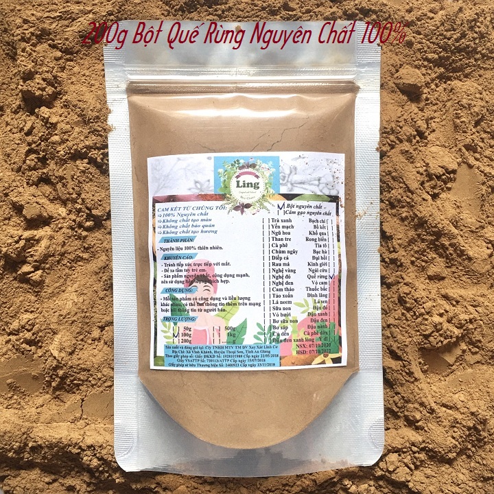 Bột Quế rừng 100g-200g có giấy VSATTP và ĐKKD nguyên chất thiên nhiên 100% dùng để đắp mặt đa công dụng