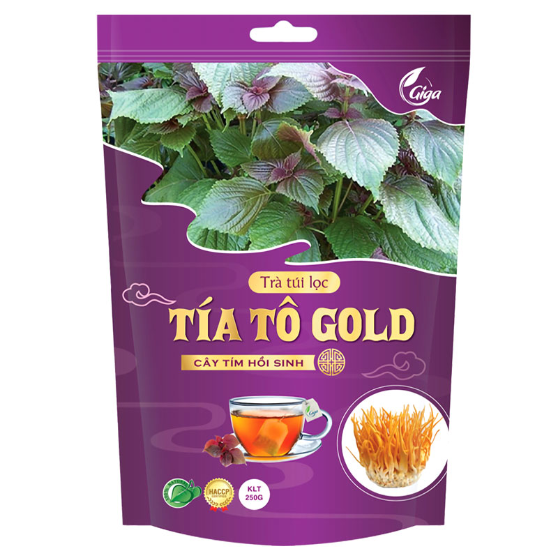 Trà túi lọc Tía Tô Gold- Hỗ trợ cải thiện Axit uric, thanh lọc cơ thể, túi 250g