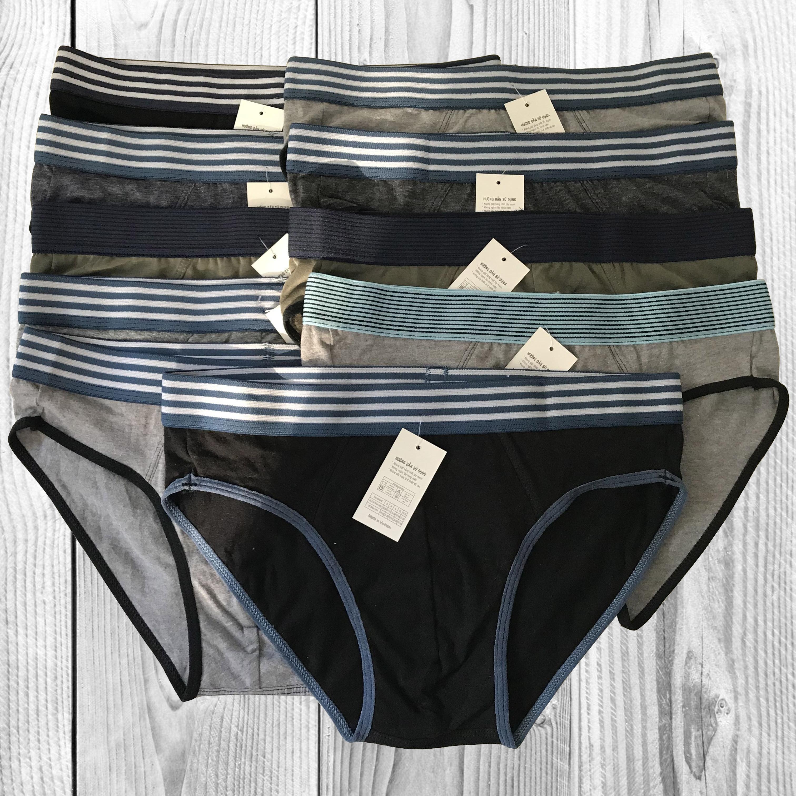 [HCM]Combo 10 cái quần lót tam giác(quần sịp nam) cotton co giản 2 chiều thoáng mát đẹp giá sỉ