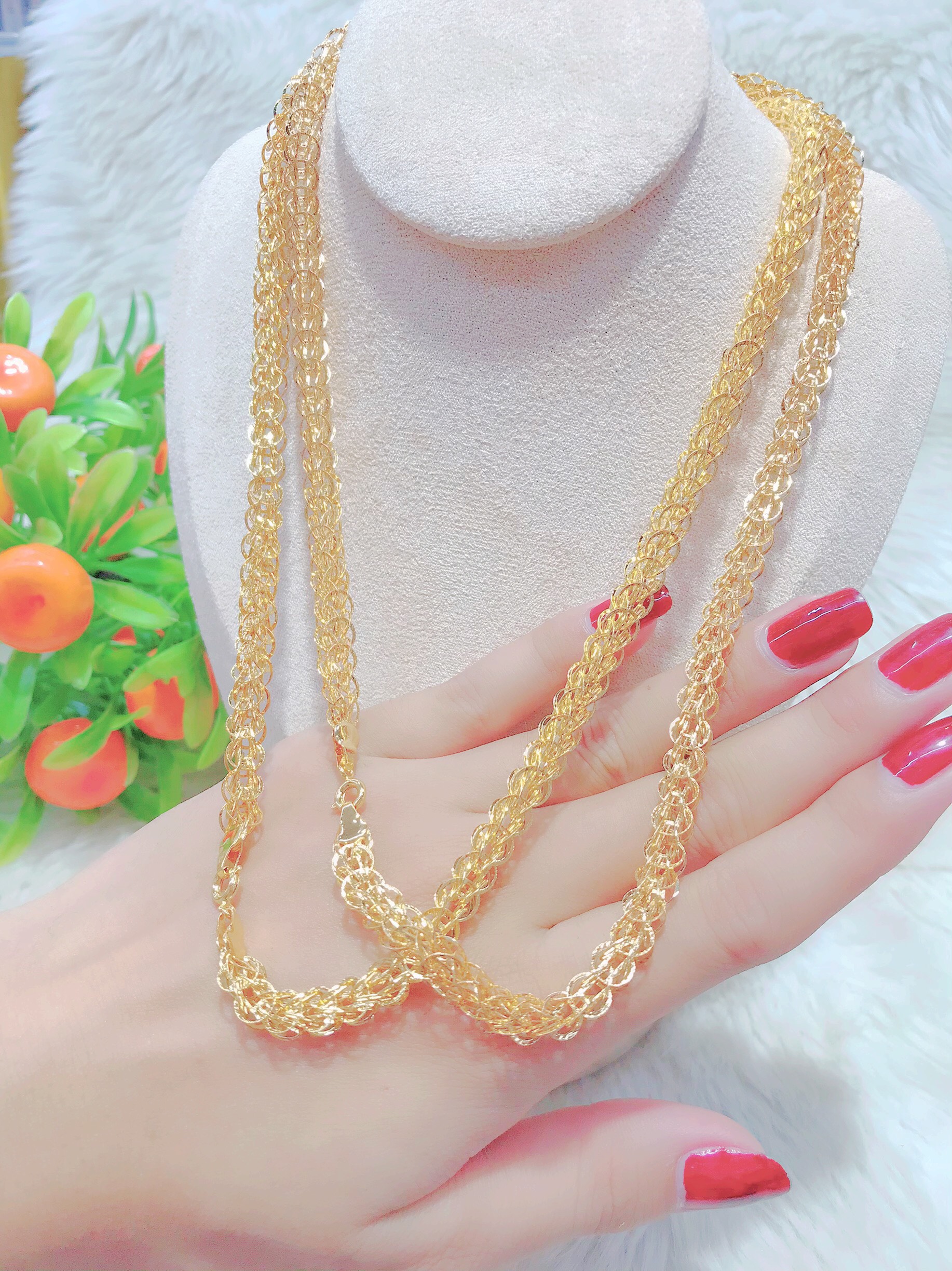 Dây chuyền nữ đuôi phụng - D1705226 - Cam Kết Không Đen, Không Dị Ứng ) Dùng Đi Tiệc Vô Cùng Sang Chảnh - Bền Màu, Giống Vàng Thật 99%