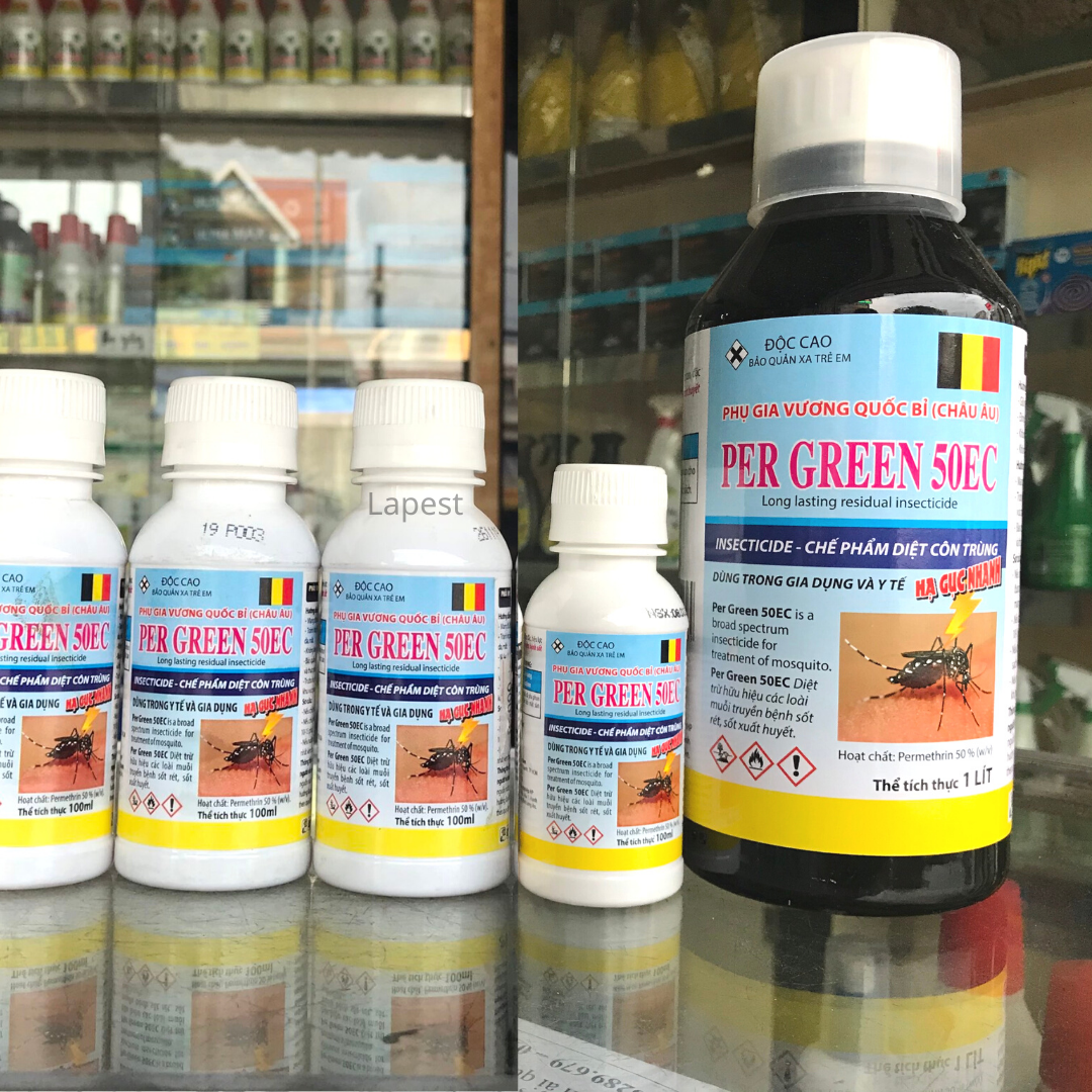 Thuốc diệt muỗi và côn trùng Per Green 50EC lọ 100ml nhập khẩu Bỉ chính hãng