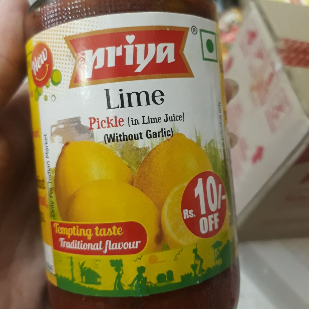 Dưa muối Ấn Độ - Chanh - Priya Lime without Garlic
