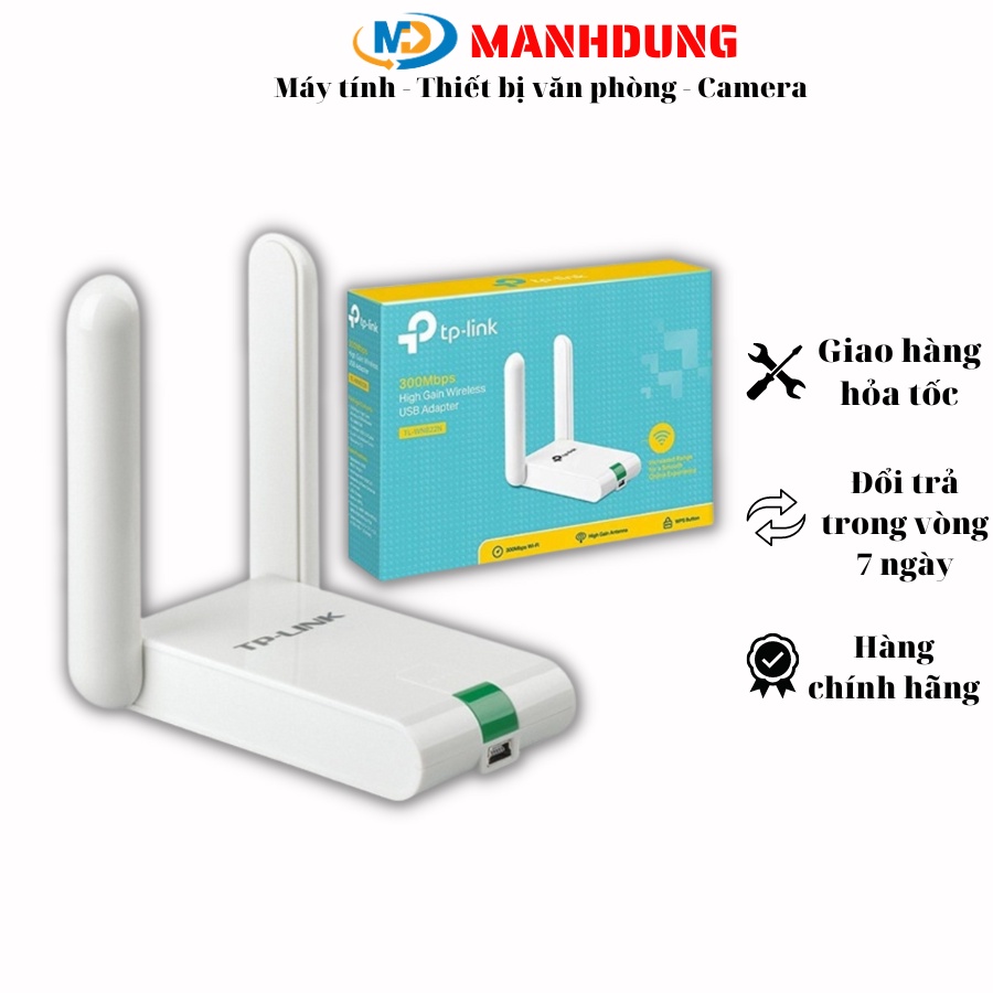 Bộ chuyển đổi USB không dây độ lợi cao tốc độ 300Mbps_TL-WN822N chính hãng