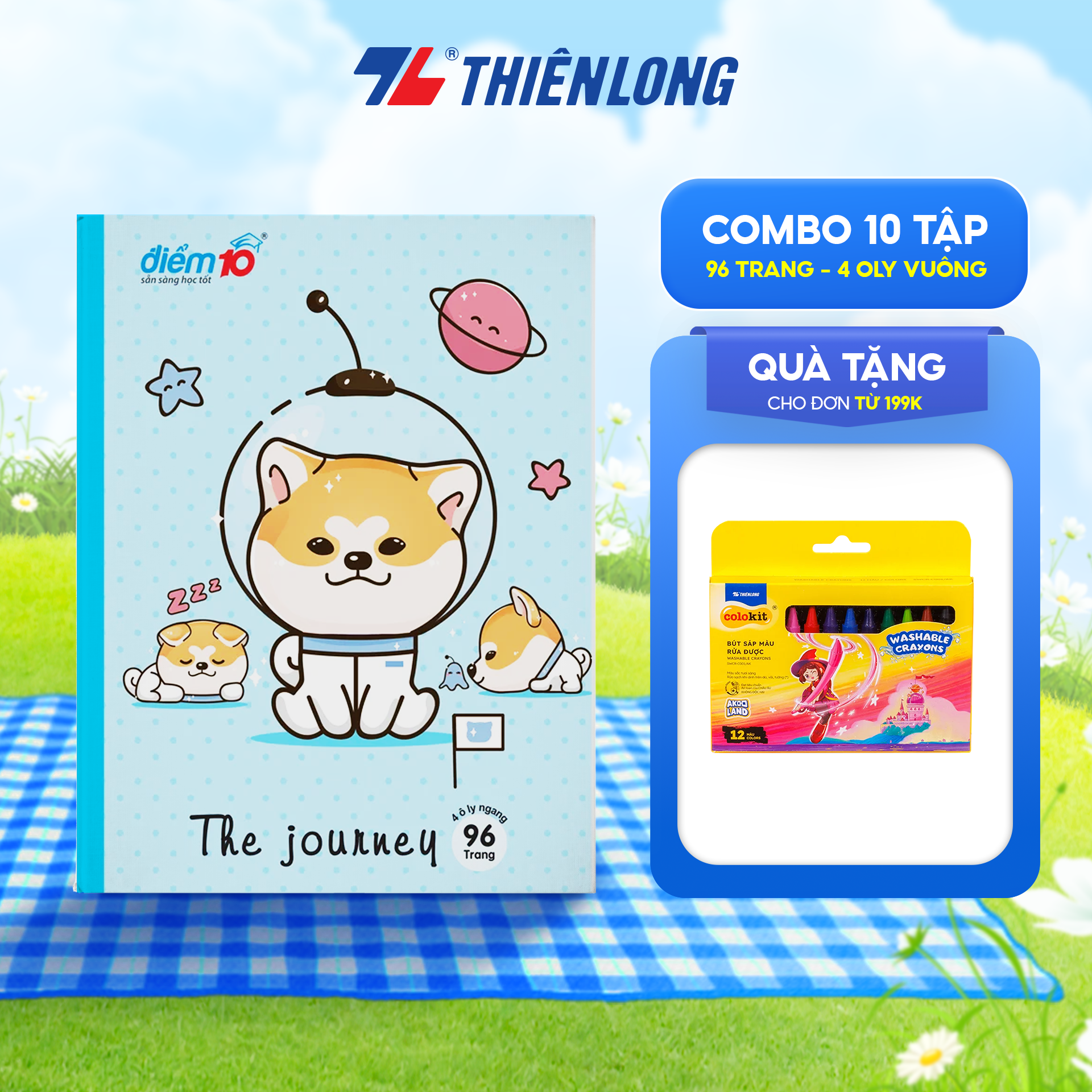 Combo 10 tập học sinh 96 trang điểm 10 tp-nb072