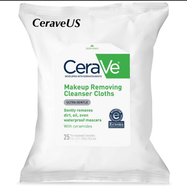 Khăn Ướt Tẩy Trang Cerave Makeup Remowing Cleanser Cloths