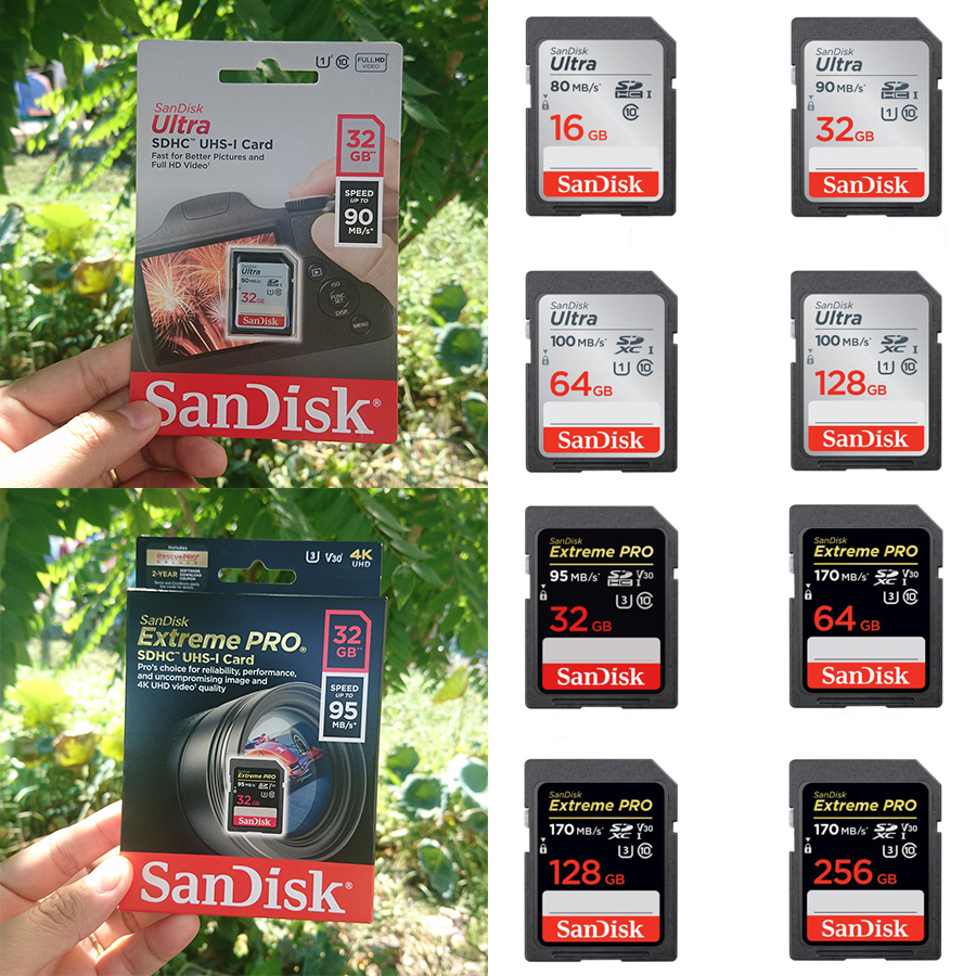 Thẻ nhớ SD Sandisk 16G 32G 64G 128G Extreme PRO tốc độ cao 95Mb/s cho máy ảnh máy quay