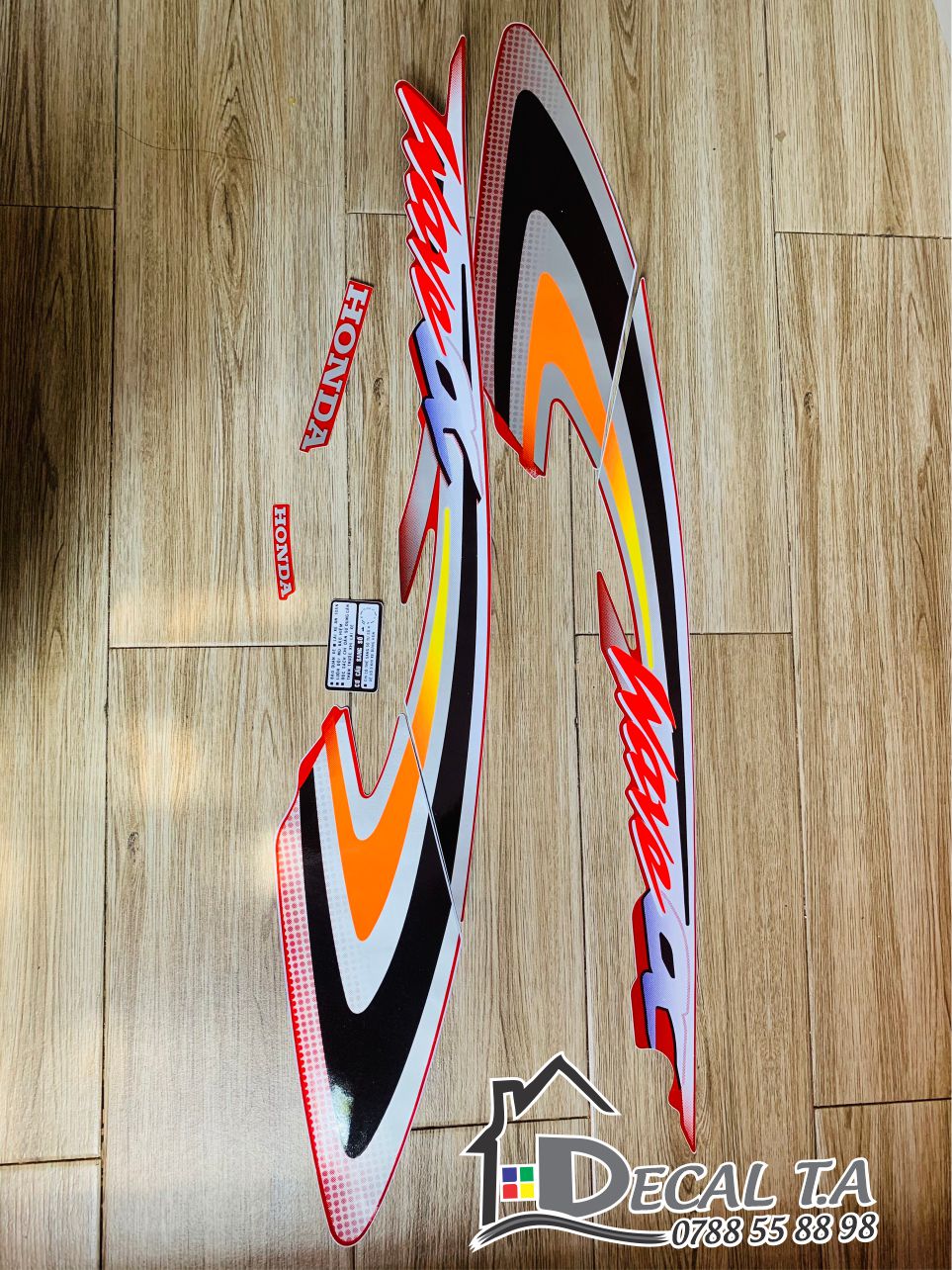 (Giá sỉ) Tem HONDA WAVE ALPHA 2002 MÀU ĐỎ LÓC ĐEN chất lượng cao, không bay màu