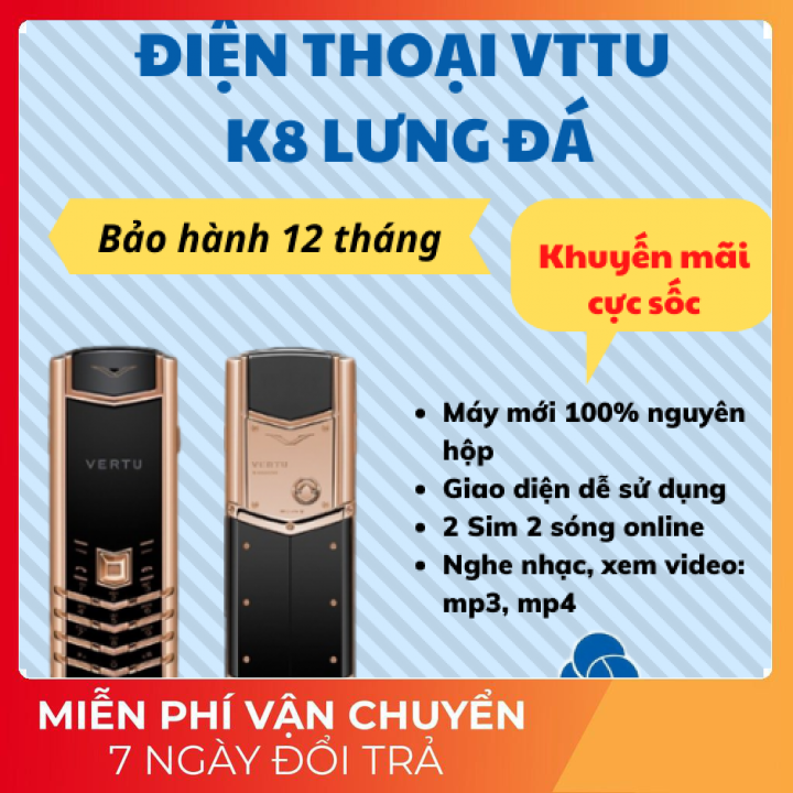 Điện thoại vtretu k8 lưng đá giá rẻ 2 sim