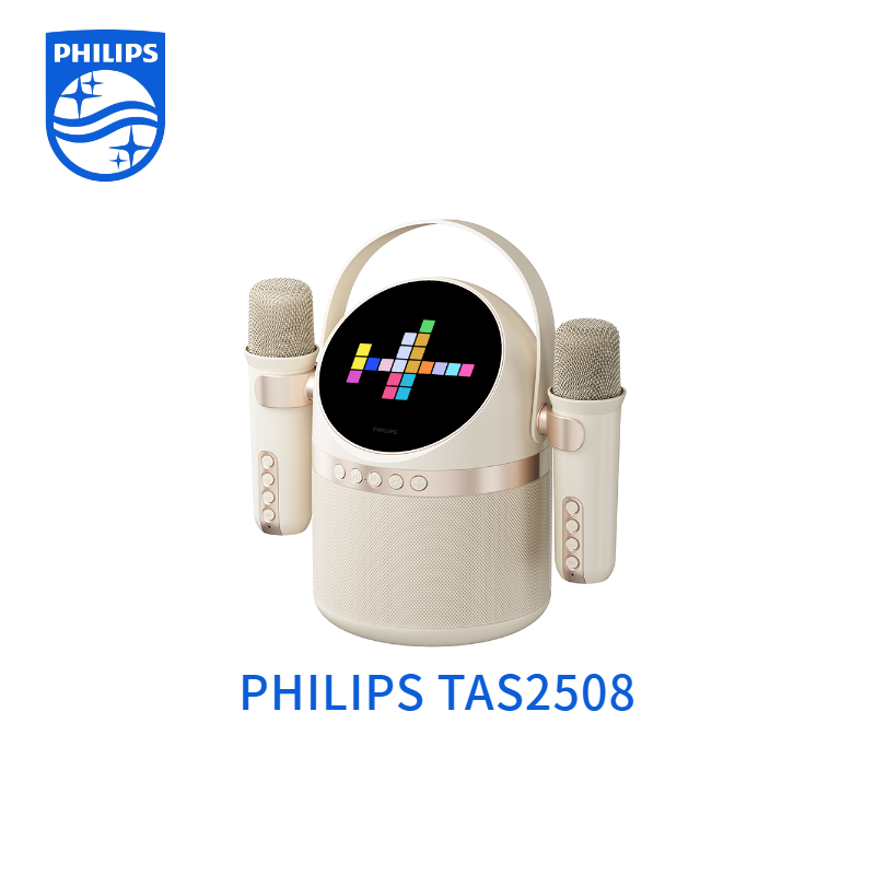  Philips TAS2508 Loa Bluetooth Karaoke – 2 Micro Không Dây Hiệu Ứng Đèn LED Biến Âm Thú Vị Pin 10 Giờ Thiết Kế Nhỏ Gọn 