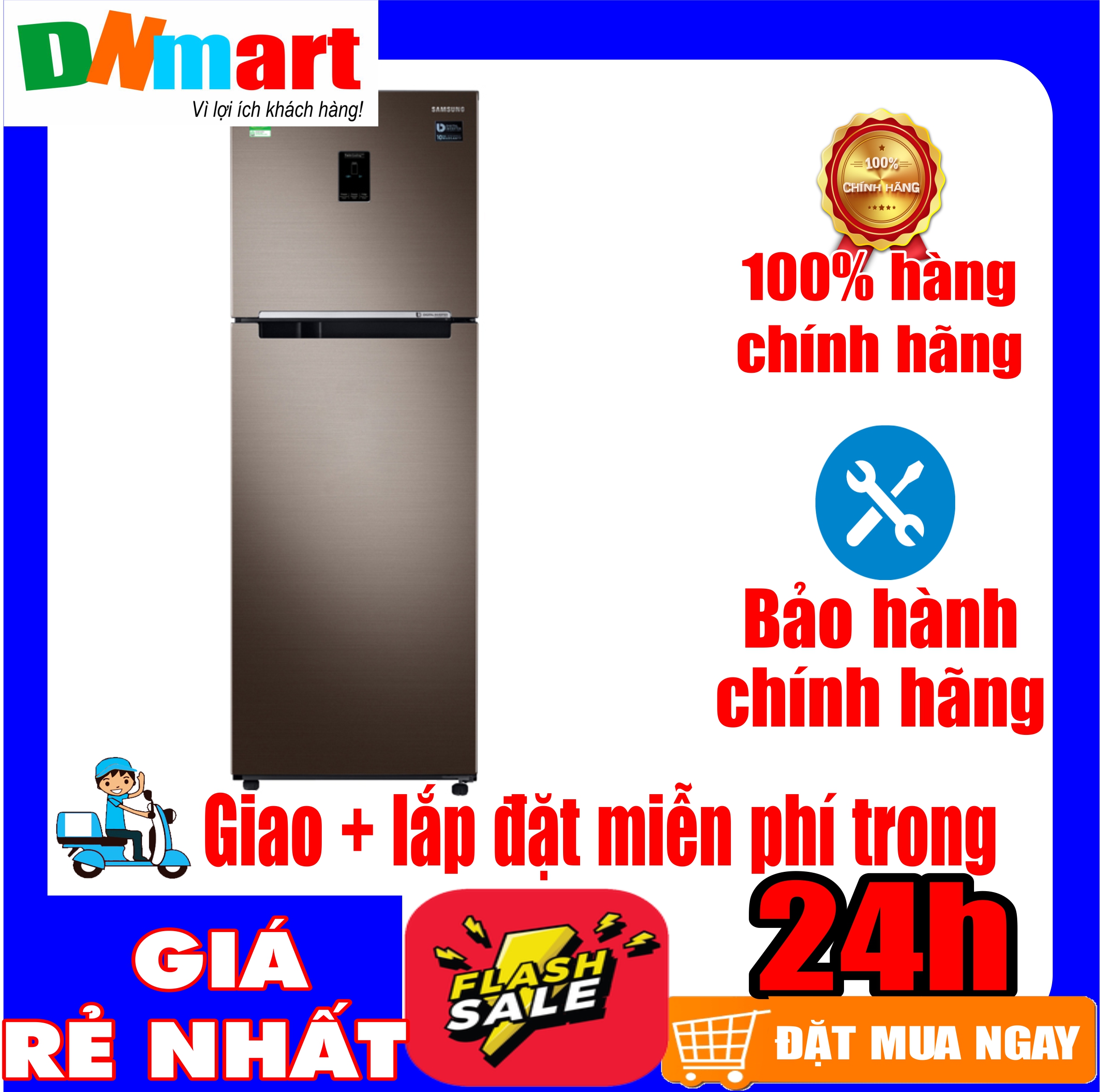 Tủ lạnh Samsung Inverter 299 lít RT29K5532DX/SV Inverter tiết kiệm điện Ngăn đá lớn Dàn lạnh hoạt động độc lập Công nghệ làm lạnh:2 dàn lạnh riêng biệt
