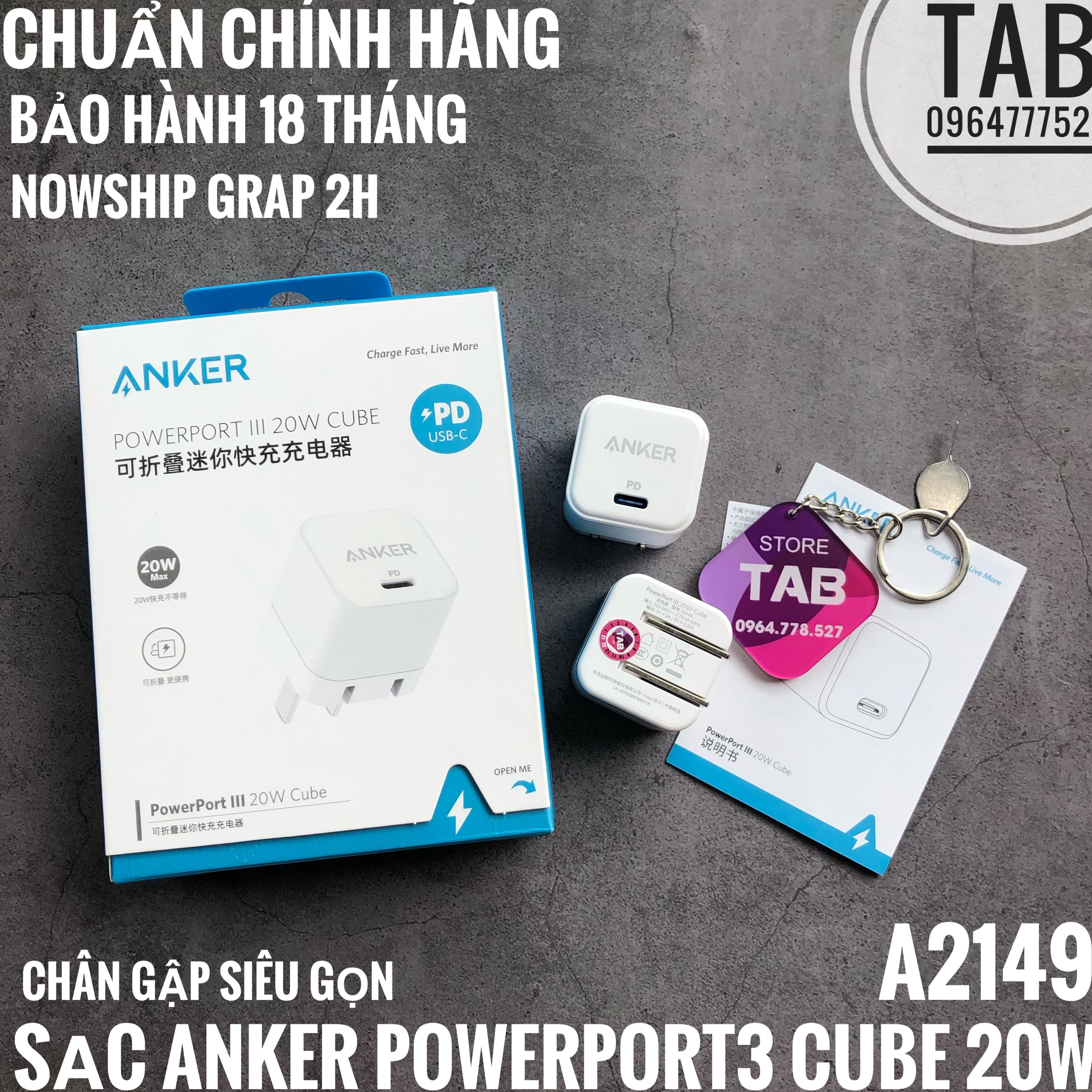Củ Sạc Anker PowerPort 3 PD Cube 20w - A2149 (Bảo Hành 18T)