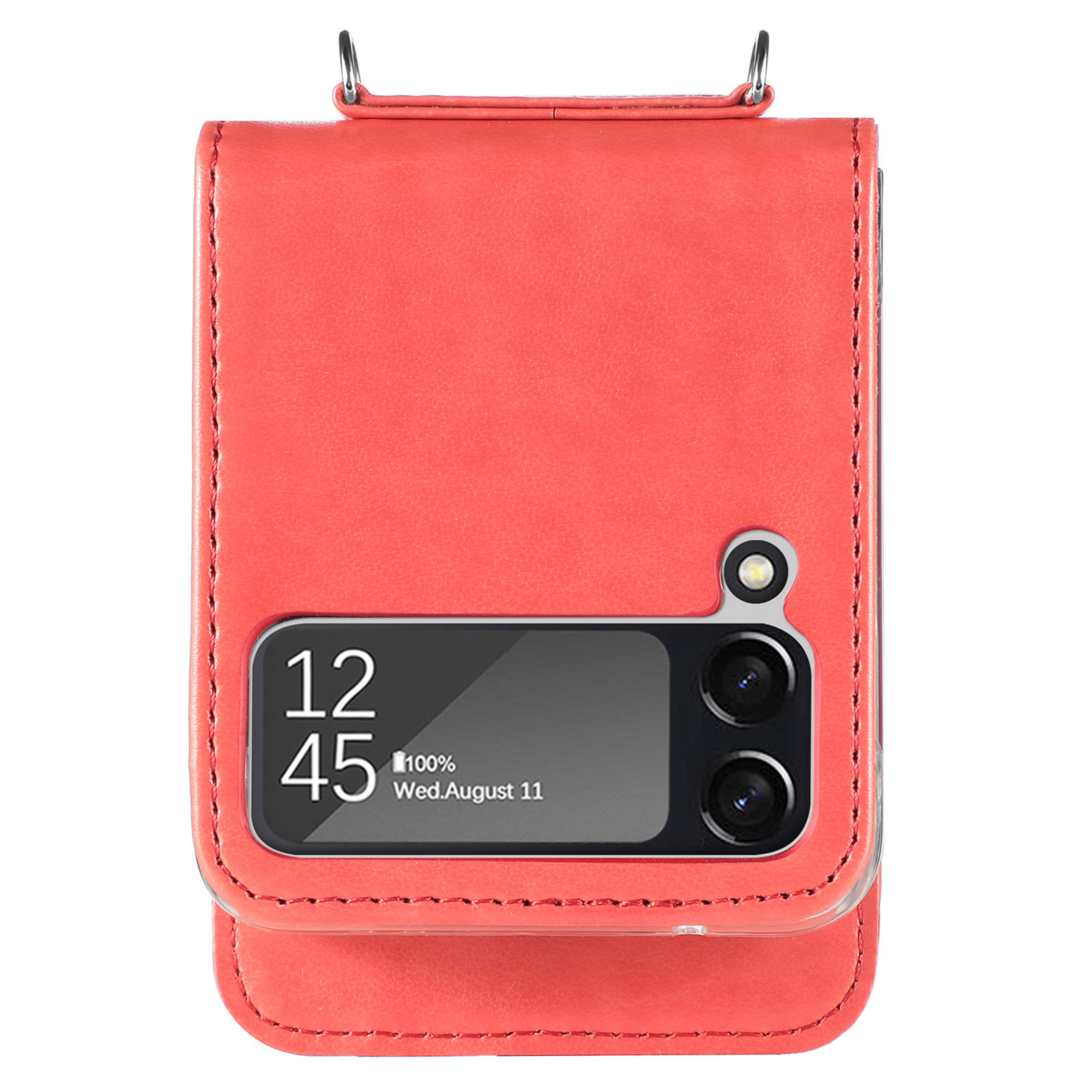 Ndnewf Fashion Bao da dạng ví thoải mái cho Samsung Galaxy Z Flip 4 FLIP4 Flip 3 Flip3 5 g Ốp gập điện thoại Học Giao hàng miễn phí