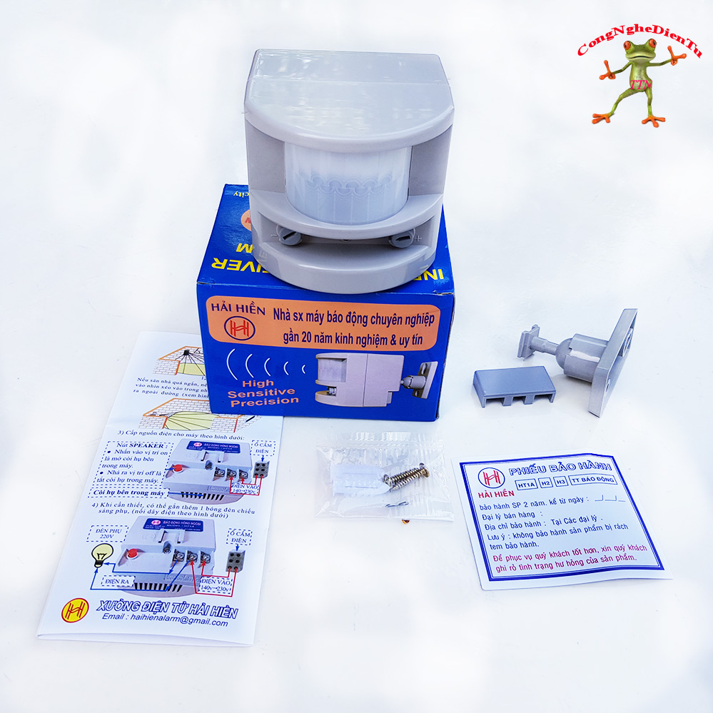 Chuông báo chống trộm hồng ngoại có còi báo chính hãng công ty Hải Hiền