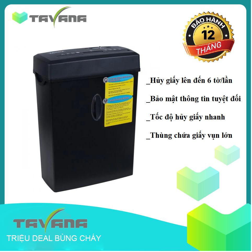 Máy hủy tài liệu 12L Texet CC612N (Đen)