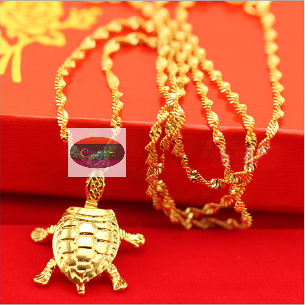 Dây Chuyền Nữ Mạ Vàng 24K - Mặt Dây Hình Con Rùa - Linh Vật Phong Thủy - Đem Lại May Mắn Tài Lộc Cho Người Sở Hũu !