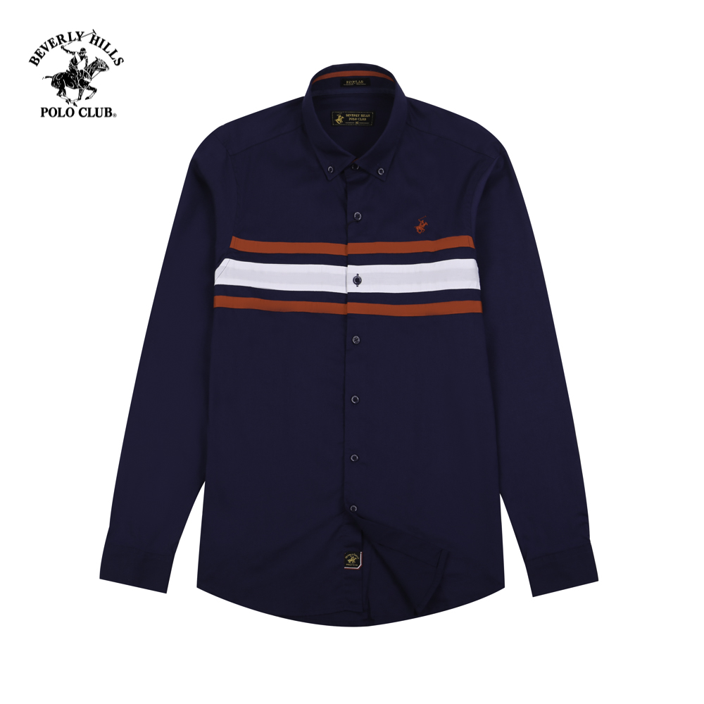 Beverly Hills Polo Club - Áo sơ mi Dài tay Nam Regular Fit Navy  NV- BHPC CMRSS22TL012