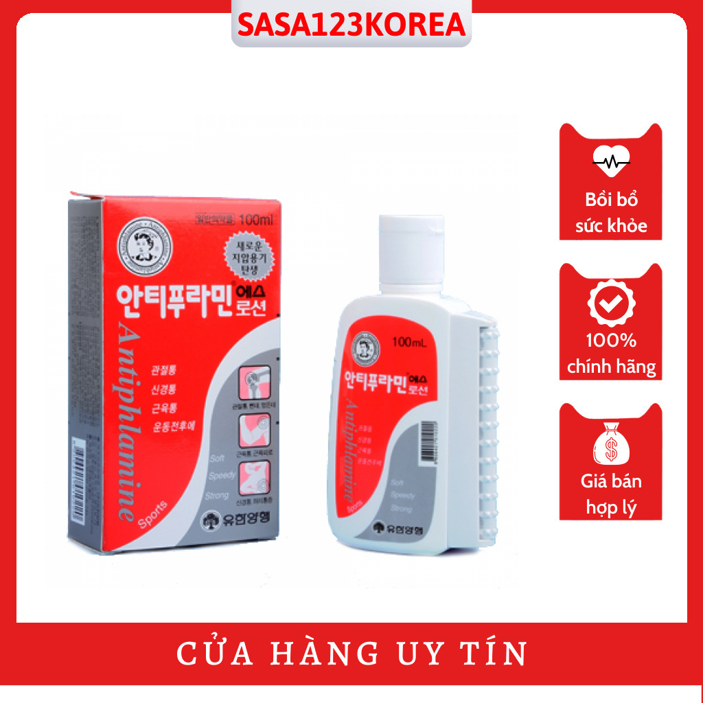 Dầu nóng xoa bóp nội địa hàn xoa bóp massage màu đỏ antiphlamine 100ml
