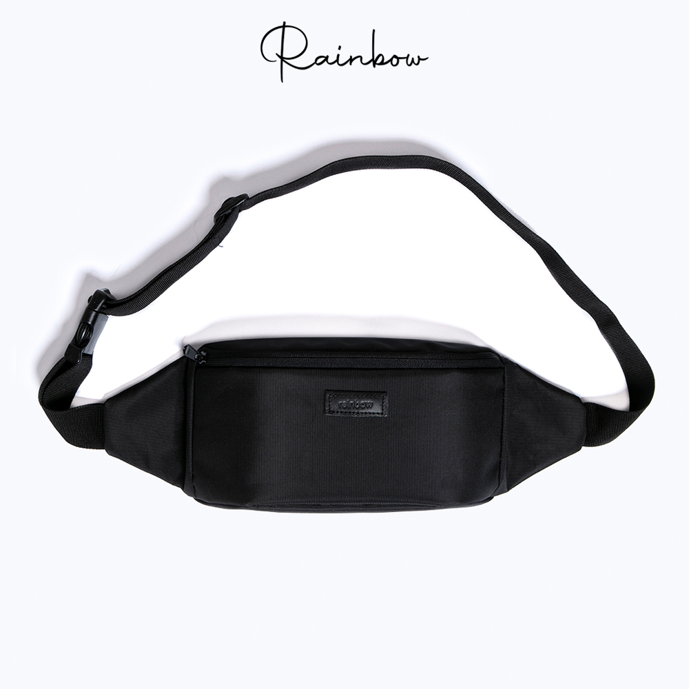 Túi đeo chéo bao tử canvas chông thấm Rainbow BG002-BLK  màu đen