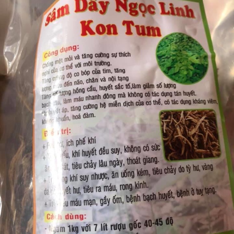 1kg sâm dây khô ngọc linh kon tum loại lớn