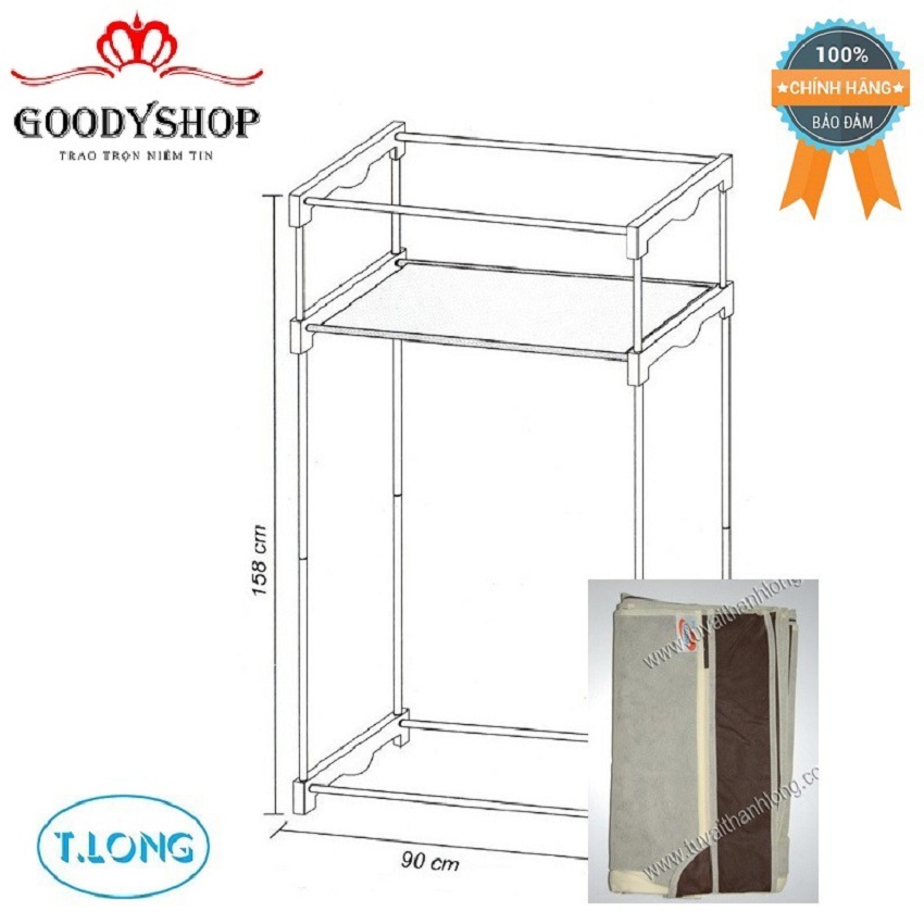 Bao áo tủ vải thanh long 02 tlba02 không bao gồn khung sắt