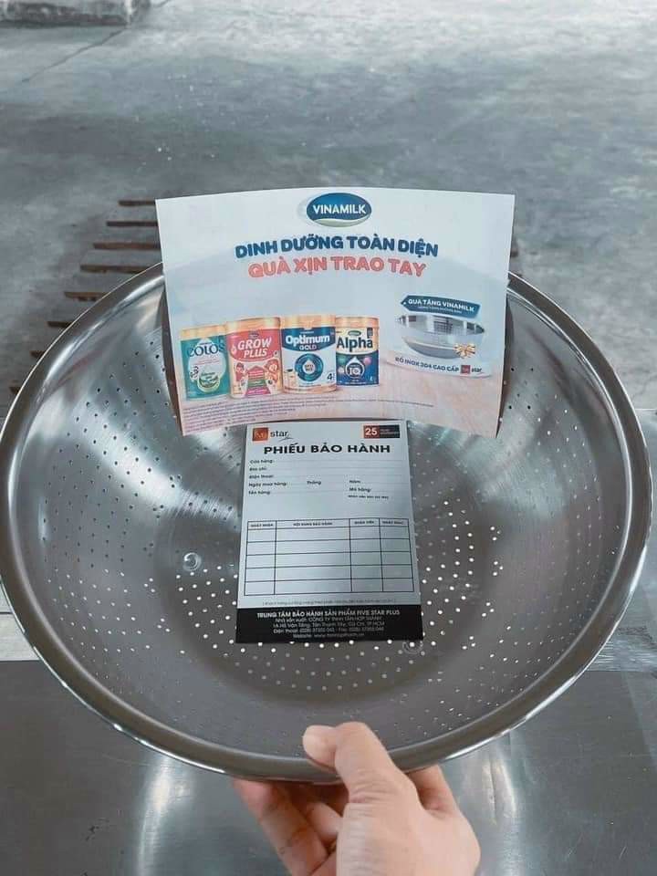 Rổ inox Fivestar Cao cấp 304 size 30cm Quà tặng từ Vinamilk