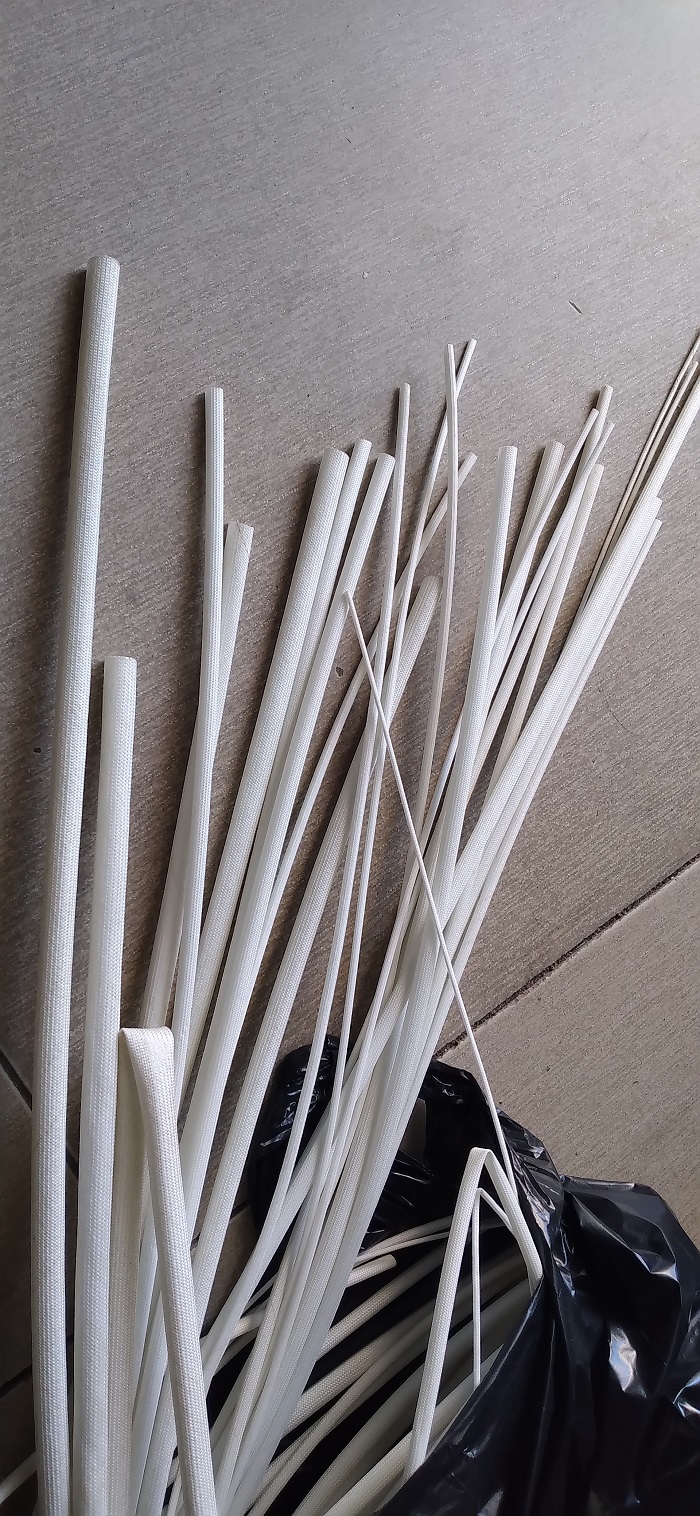 Ống gen chịu nhiệt độ cao, ống gen sợi AMIANG sợi trắng chịu nhiệt 600 độ sợi 1 mét