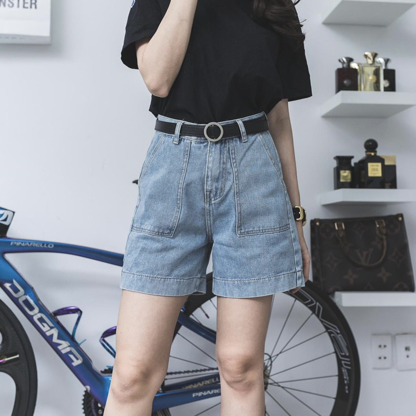 Quần Ngố Lửng Ống Rộng Lưng Cao Túi Hộp Chuẩn Form ULZZANG