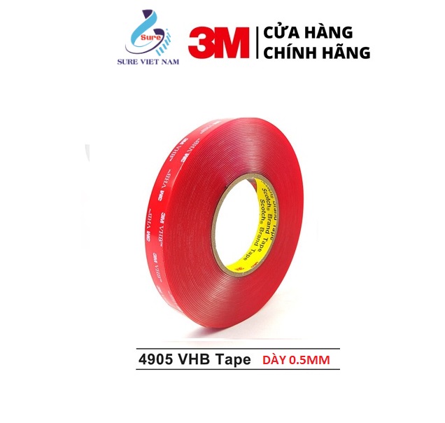 Băng dính 2 mặt chịu lực trong suốt siêu dính 3M 4905 chuyên dán kính, mica, dán chắc không bị chết keo