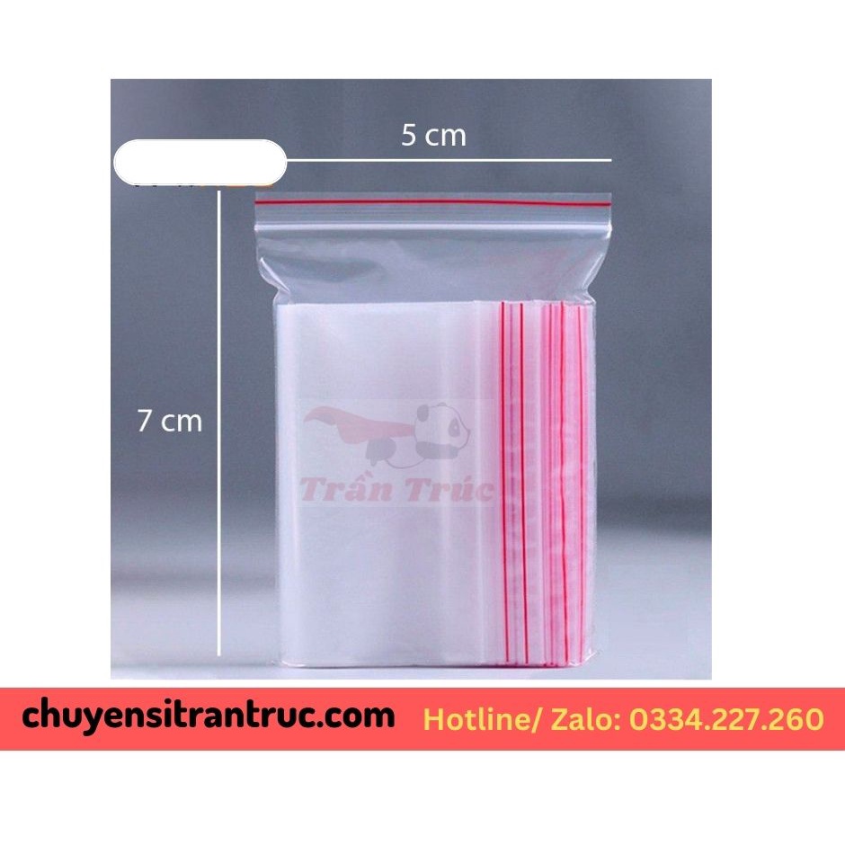500gram - 1kg túi zipper chỉ đỏ 5x7/ túi zip chỉ đỏ 5x7