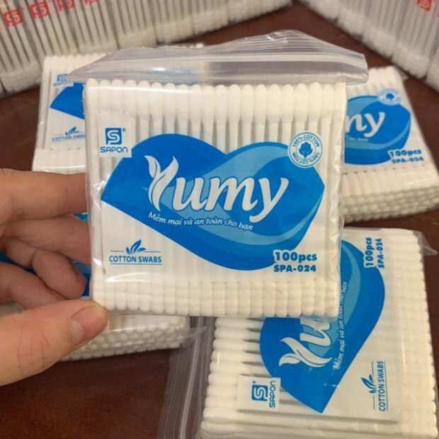 Tăm bông Yumy bông tự nhiên cao cấp người lớn - Bông ráy tai Yumy cao cấp