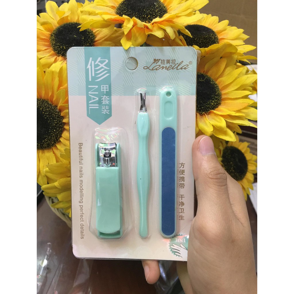 Bộ bấm móng , dũa móng tay 3 món