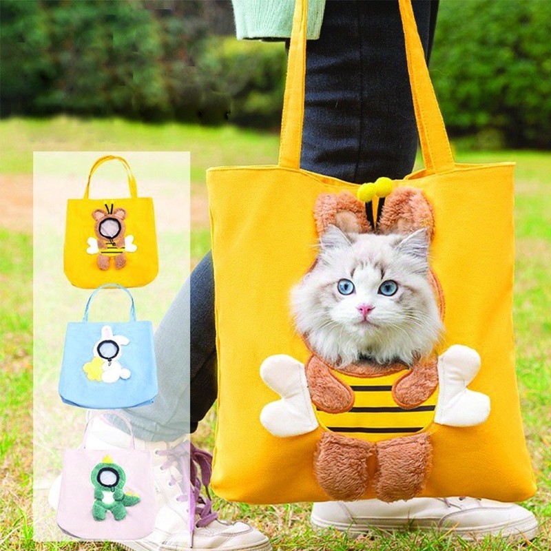 Túi tote đựng thú cưng vải canvas dễ thương, túi đựng chó mèo