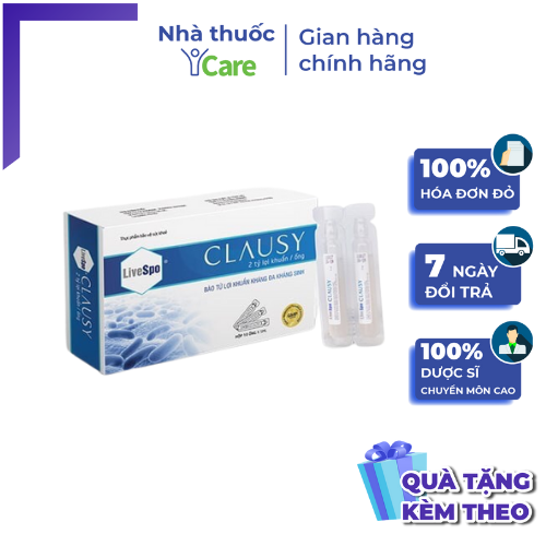 Bào tử lợi khuẩn kháng đa kháng sinh Livespo - Clausy , bổ sung 2 tỷ lợi khuẩn hộp 10 ống