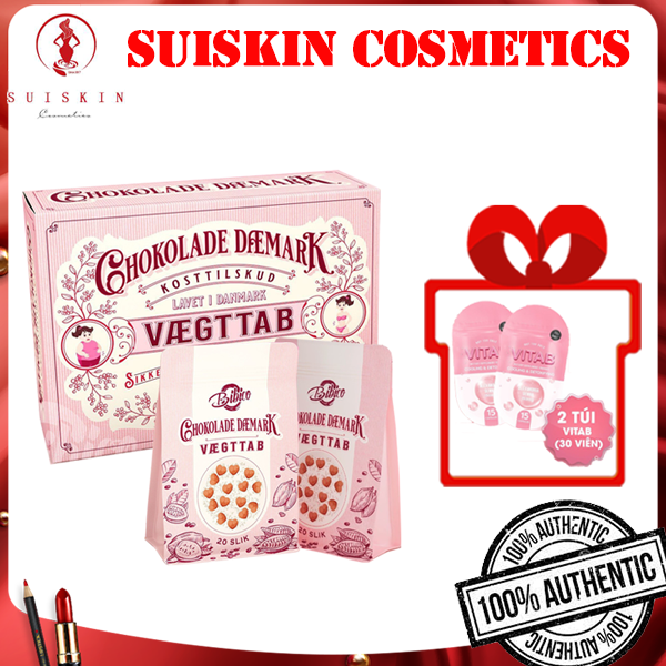[HCM]Kẹo Socola Giảm Cân Đan Mạch Hồng Mẫu Mới 40 Viên