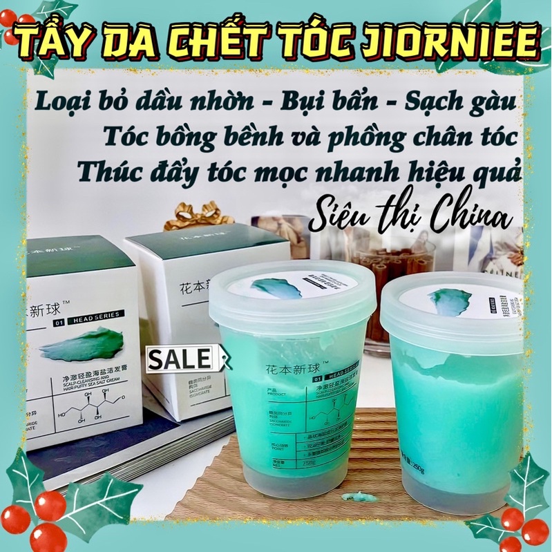 Tẩy Da Chết Tóc NICOR JIORNIEE SPES Dầu Gội Khô Muối Biển Sạch Gàu Da Đầu Loại Bỏ Bụi Bẩn Chống Bết Tóc Dầu Khô Bồ Kết