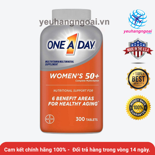 Vitamin tổng hợp dành cho nữ trên 50 tuổi one a day women 50+ 300 viên của mỹ.