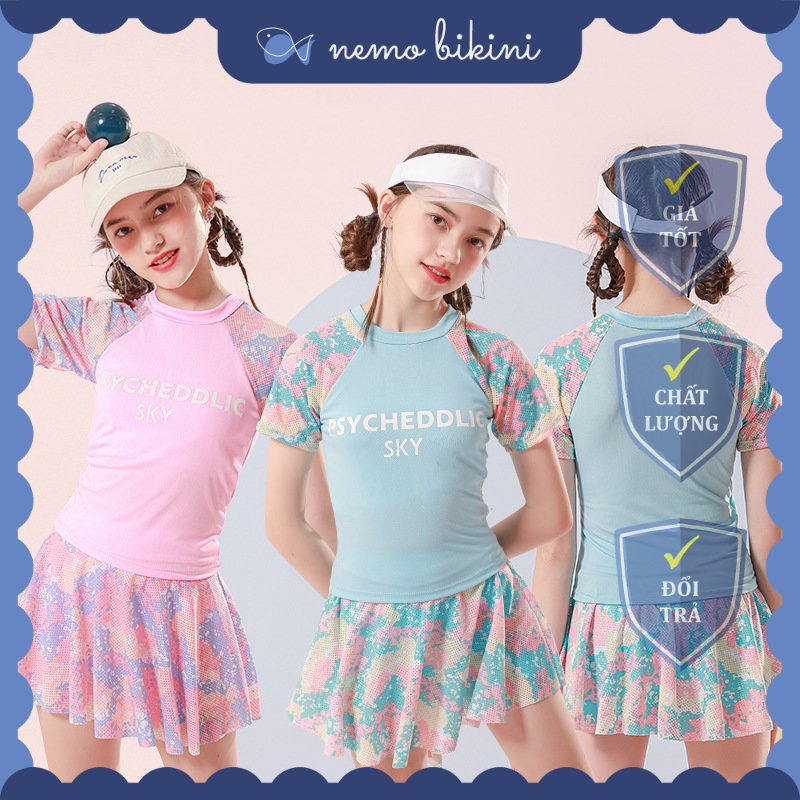 Nemo Bikini - Đồ bơi bé gái, đồ bơi trẻ em váy bơi liền thân dễ thương