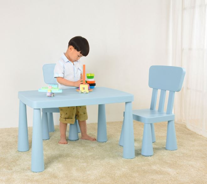 Bộ bàn 2 ghế cho bé phong cách Nhật, Bàn ghế trẻ em cao cấp - Màu Xanh