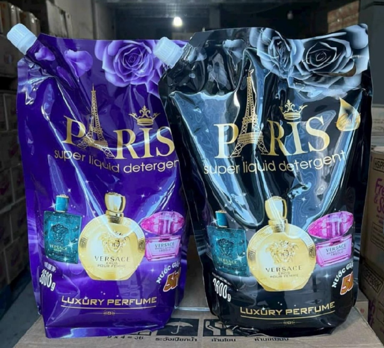 Thùng 2 Túi Nước Giặt 5 in 1 Hương Nước Hoa Pháp PARIS (3.6 Lít/Túi) Lưu hương lâu, Mềm vải, gấp đôi sức mạnh giặt tẩy, nhiều bọt..