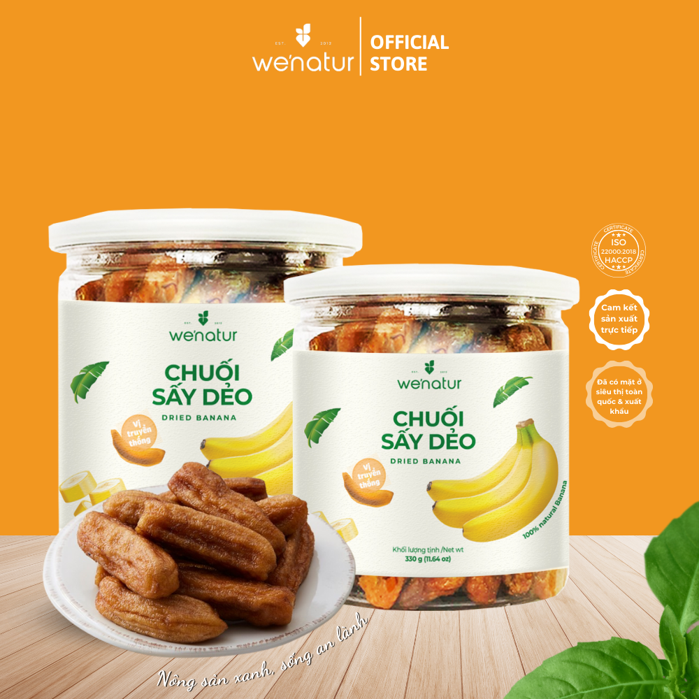 Combo 2 hộp chuối sấy dẻo we'natur 330g