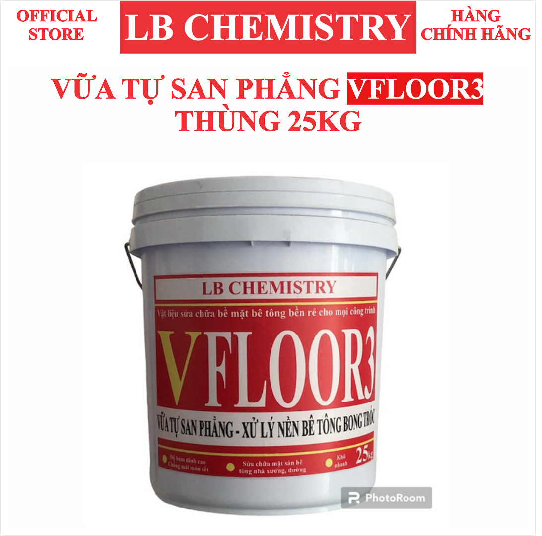 Vật liệu sữa chữa các bề mặt nền sàn nhà kho, nền đường bị bong tróc, lồi lõm cho bề mặt láng đẹp sau khi thi công VFLOOR3 (25kg)