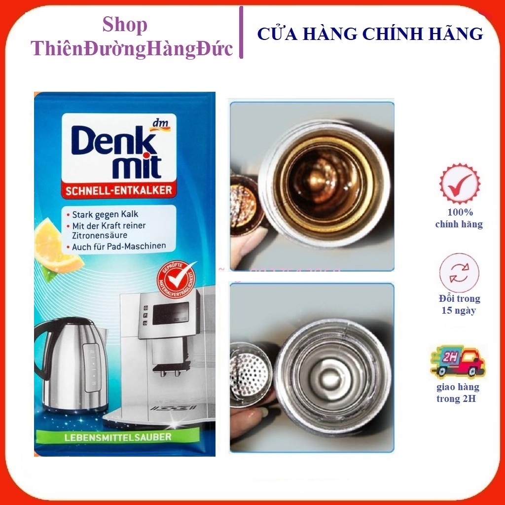 Bột Rửa Ấm Siêu Tốc Denkmit Tẩy Cặn Bình Denkmit Bột tẩy cặn ấm siêu tốc máy pha cà phê Denkmit