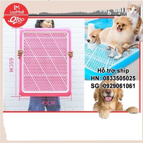 Orgo - Khay vệ sinh cỡ lớn 65cm x 42cm cho chó cái hoặc chó đực đến 20kg loại khay vệ sinh cho chó lớn loại có cọc