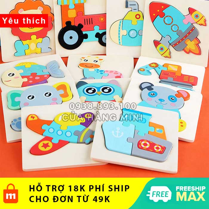 Đồ chơi tranh ghép hình bằng gỗ phát triển tay, mắt và tư duy cho bé