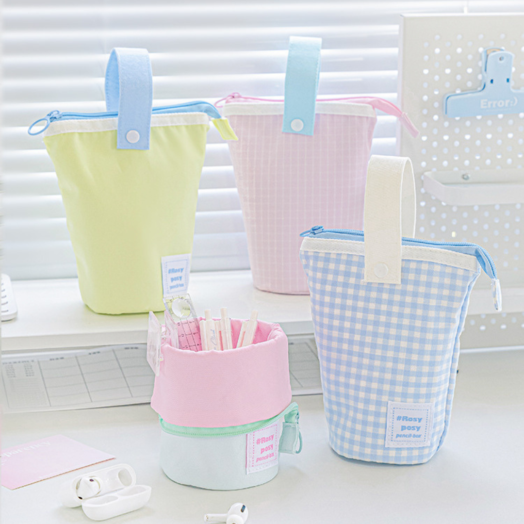 Túi đựng bút milky dạng đứng rosy posy phối màu cực xinh