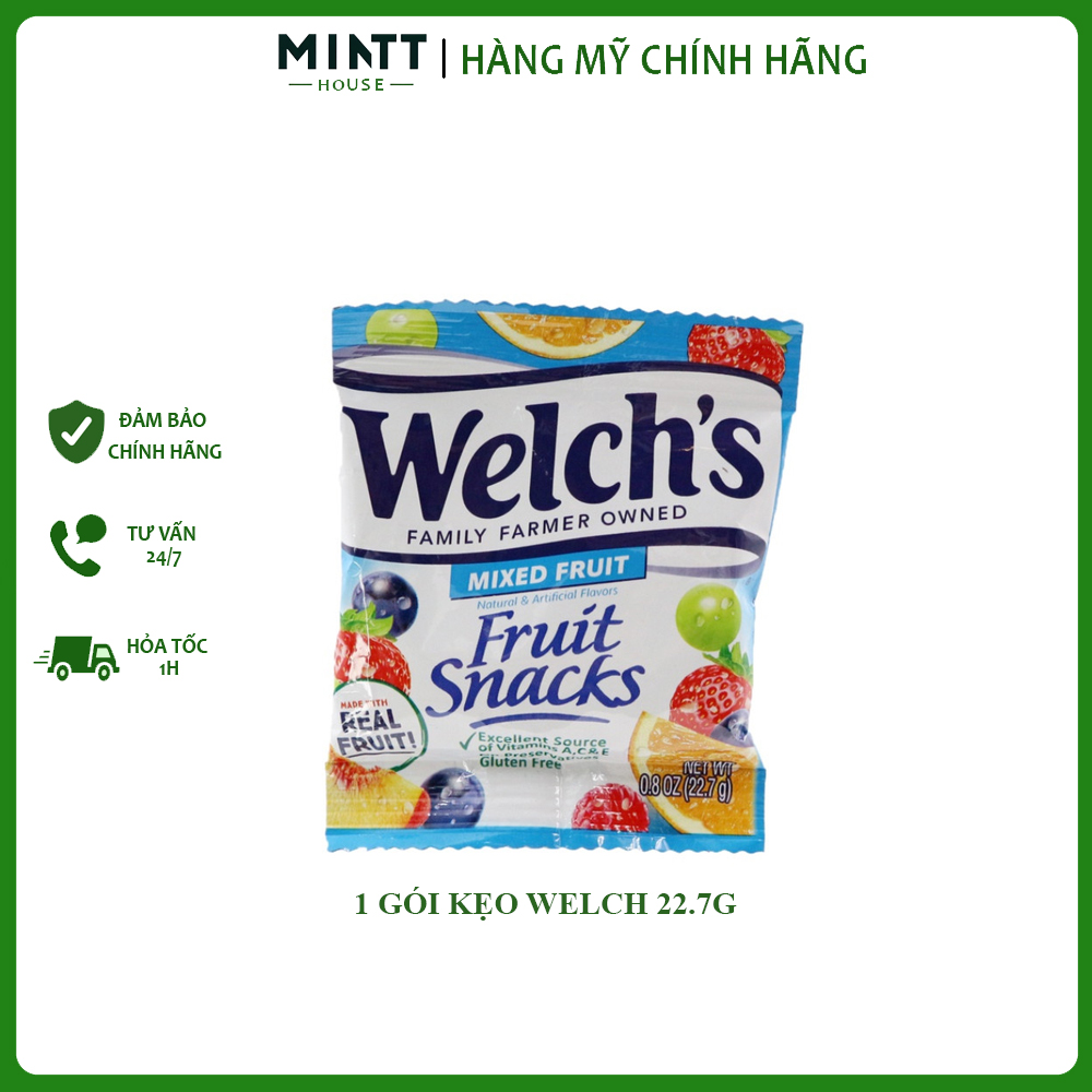 Gói 11 viên kẹo dẻo trái cây welch's mixed fruit